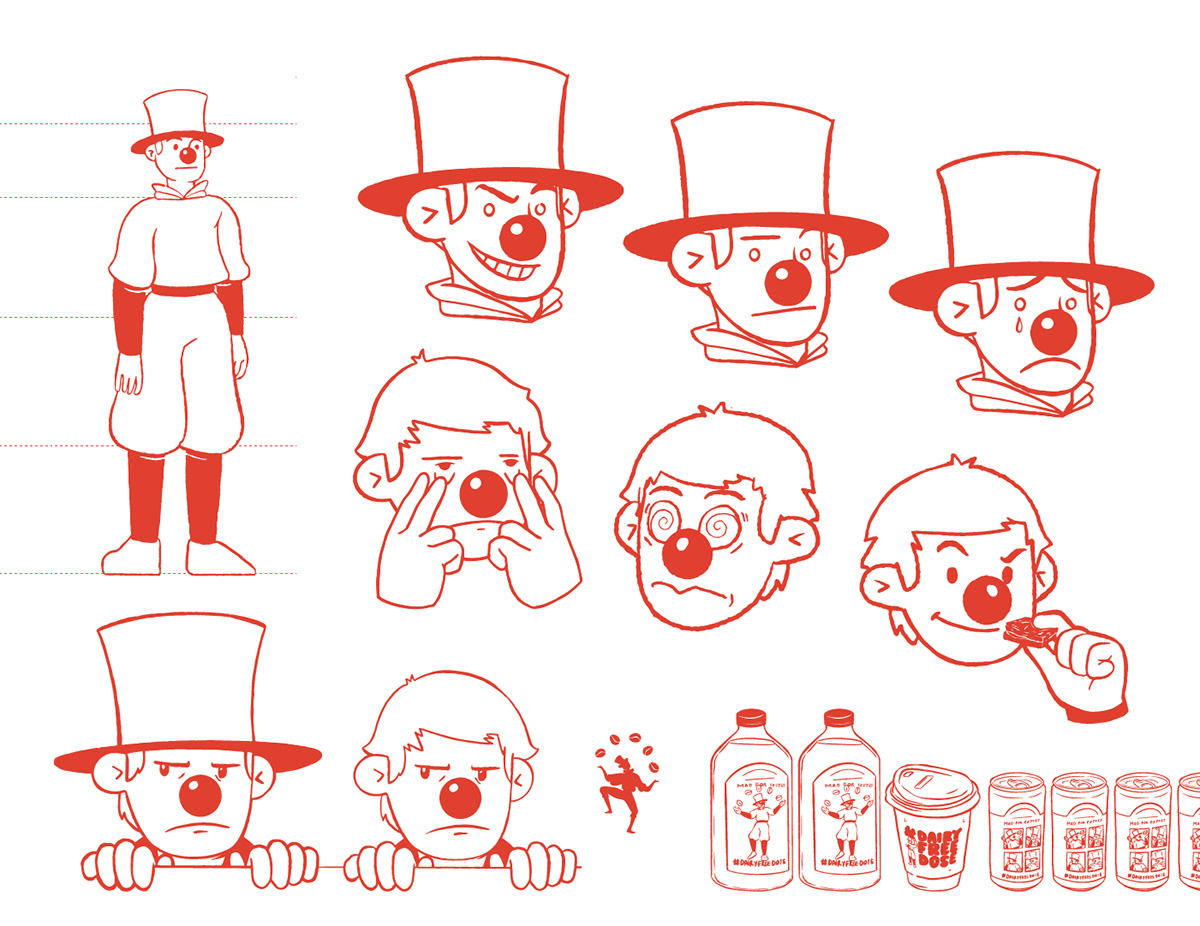 Character Character design  charactersheet clown Drawing  ILLUSTRATION 