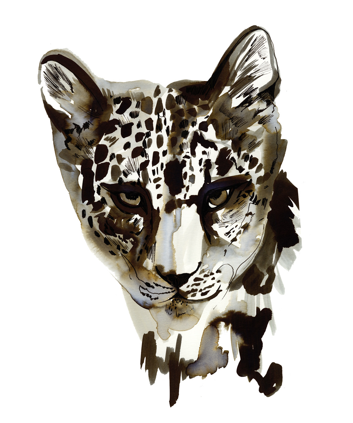animals elephant energy expressive inky inky marks leopard mark making painterly texture