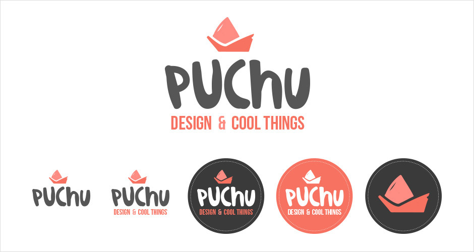 puchu  design color boat Icon logo identity typo