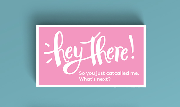 feminism street harassment  typography   Business Cards social impact millennial pink catcalling feminine