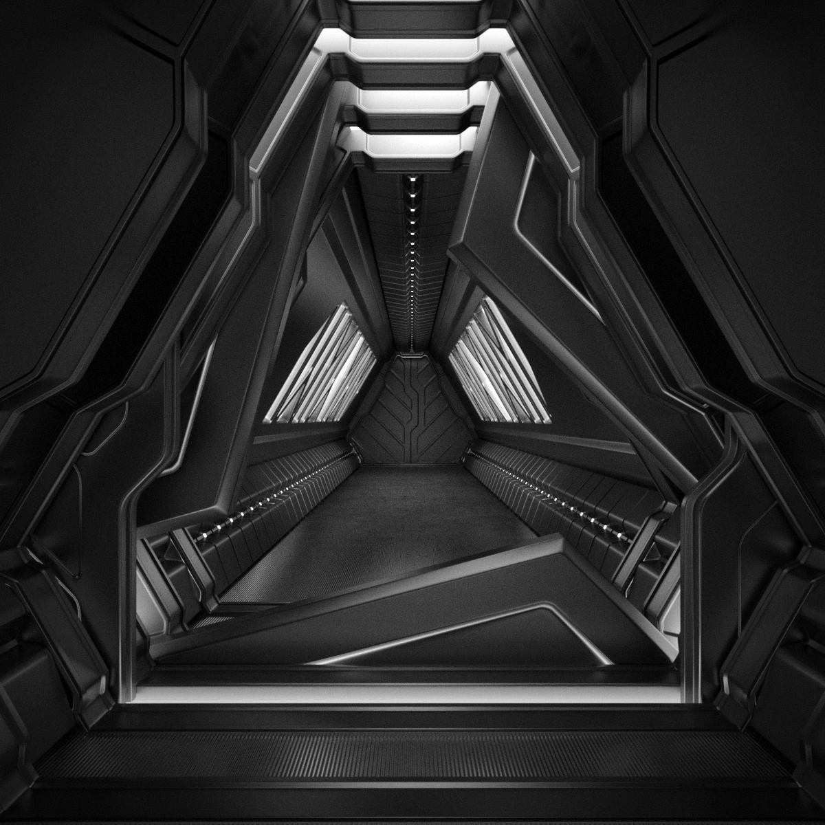 Sci Fi science fiction CG 3ds max 3D model tunnel corridor Interior nrg3d Roman Prytuliak