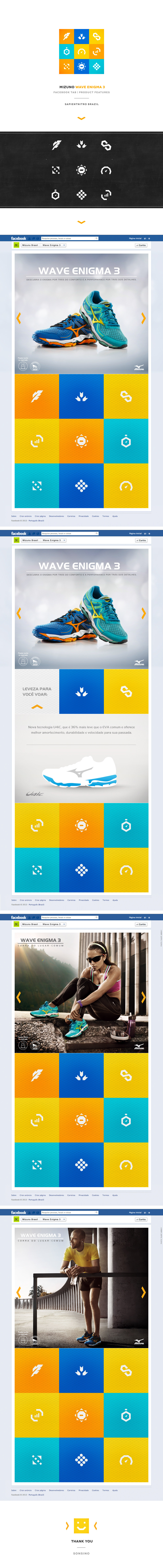 running shoes Mizuno wave enigma 3 Facebook tab app product features sport Technology run