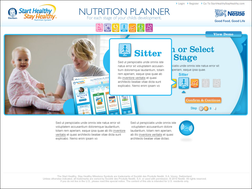 gerber nutrition Web pitch