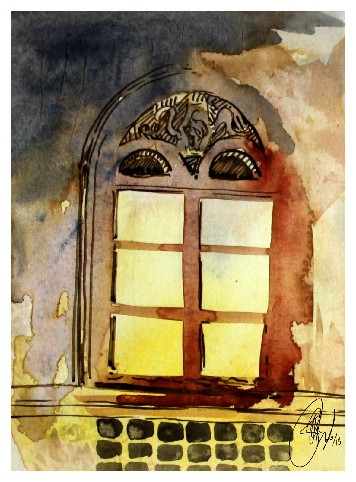Florence Italy observation journal watercolour ink HAND LETTERING