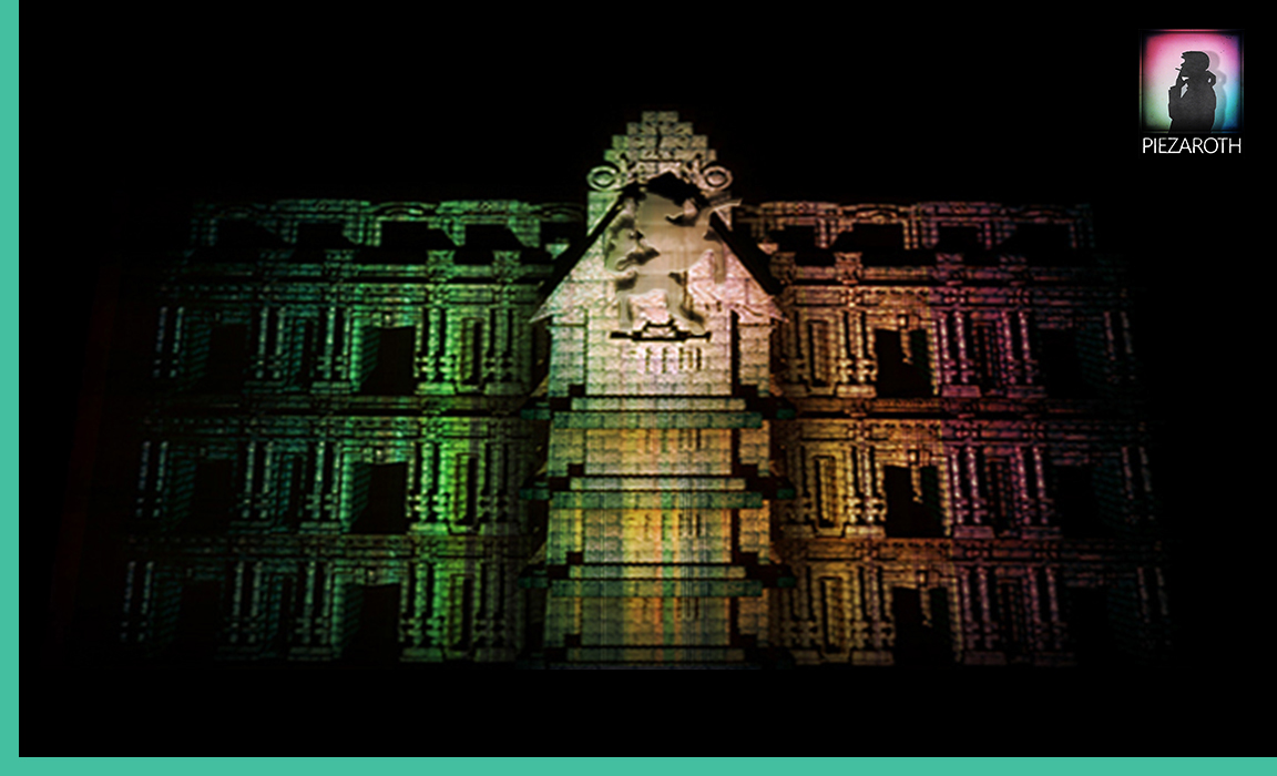 piezaroth lucky assembler projection Mapping creative 3D 2D Events videomapping architectural buildings Render light design Italy