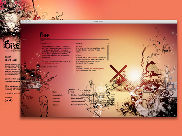 Graeme Carr BITE animation design print DVD magazine Website logo digital illustration characters