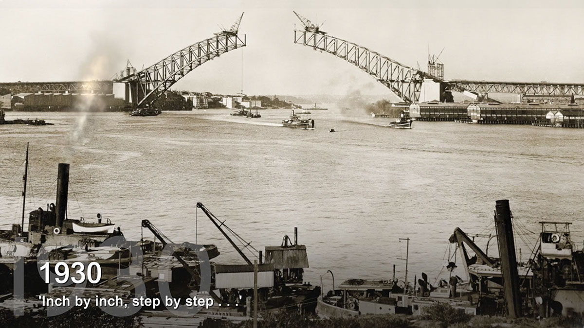 animation  timeline history Australia Sydney Harbour Bridge
