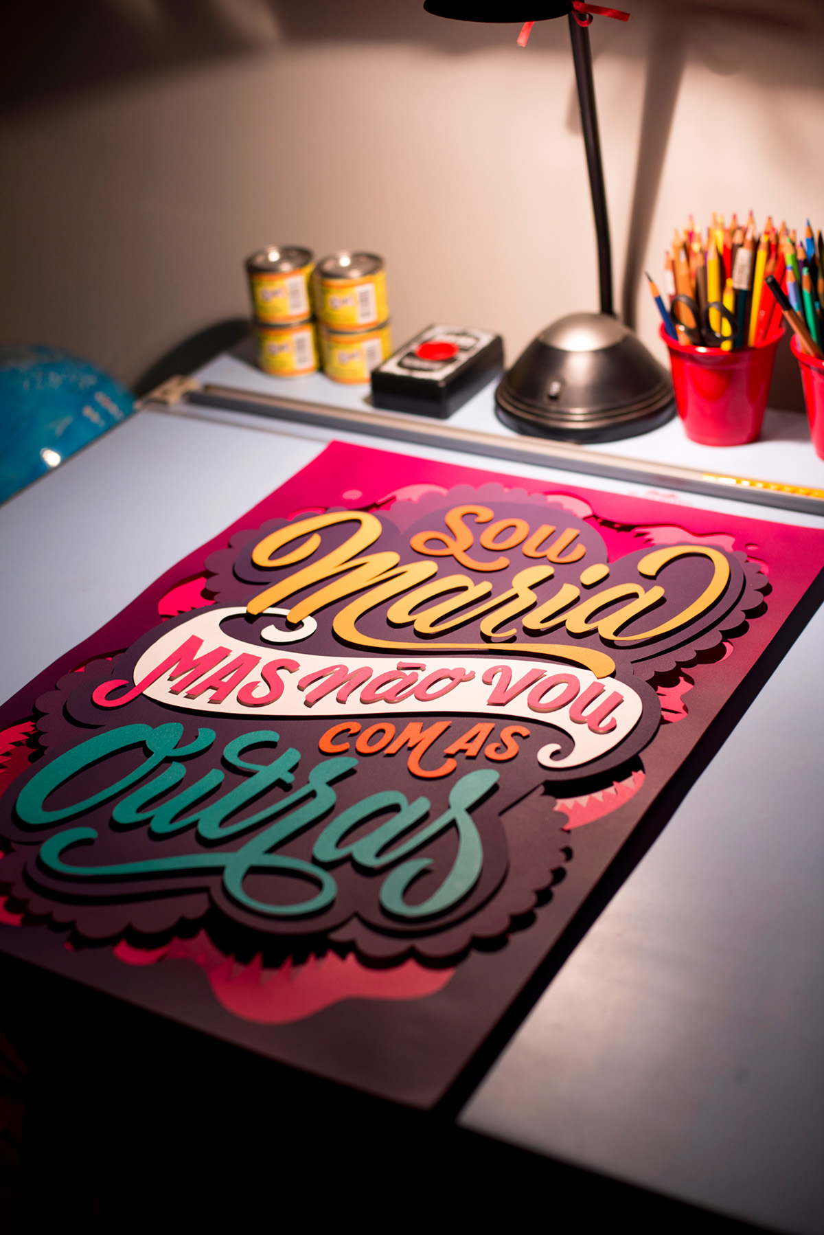 lettering HAND LETTERING cut-out lettering maria instagram Sou Maria