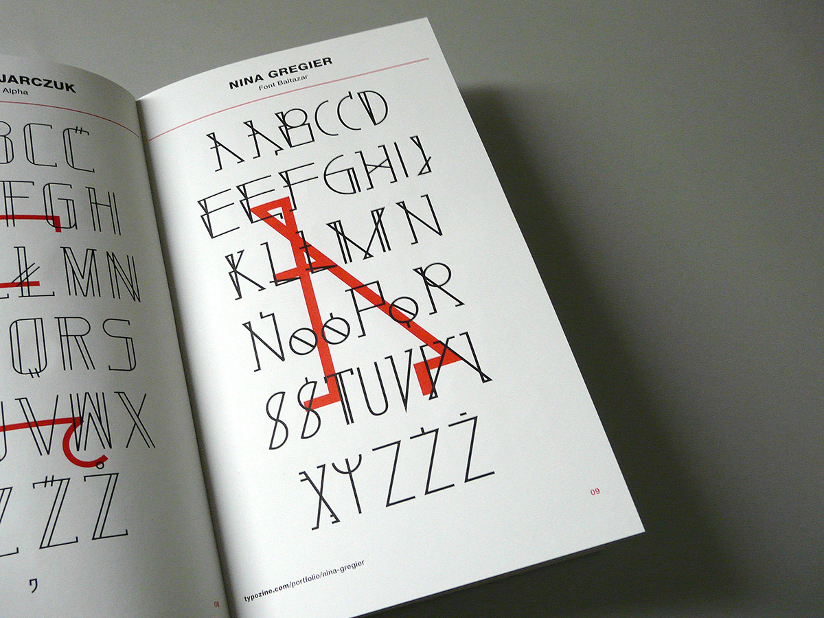 typozine font Typeface Nina Gregier proste kreski  kwiaciarnia grafiki