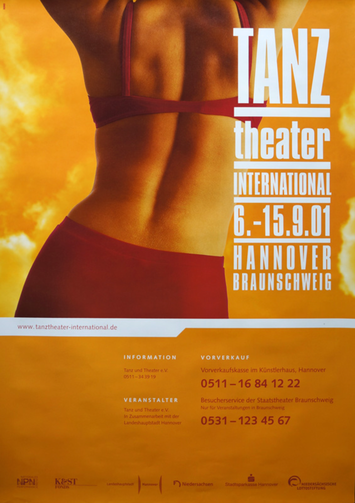 Adobe Portfolio expo2000 Tanztheater DANCE   orange blue print branding  brochure poster markenbotschafterin
