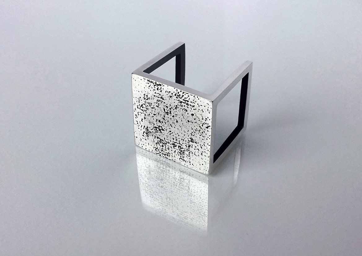 jewelry silver cube etching