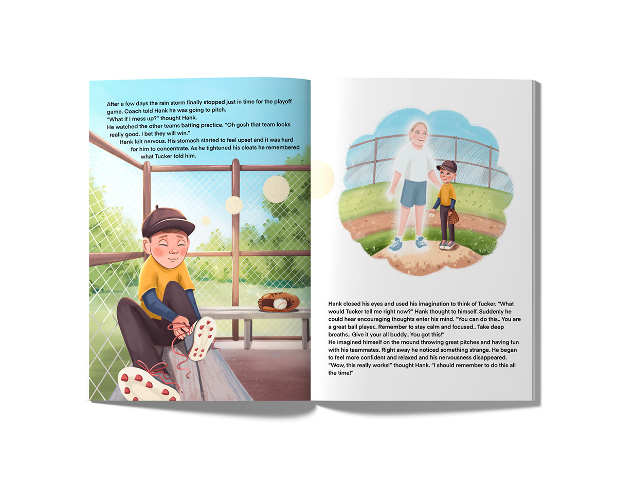 Story Book children's book book ILLUSTRATION  cartoon lake baseball Nature reflection water