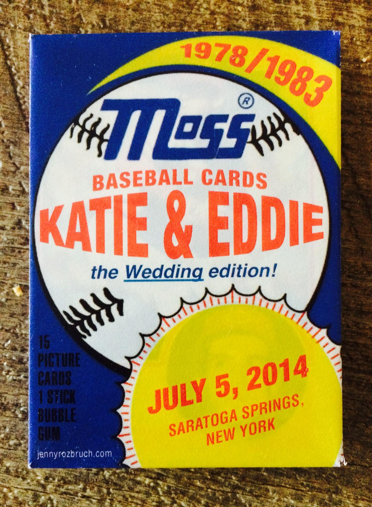 Adobe Portfolio baseball baseball cards wax pack vintage wedding wedding favor Weddings wax Retro old school 1980s Topps