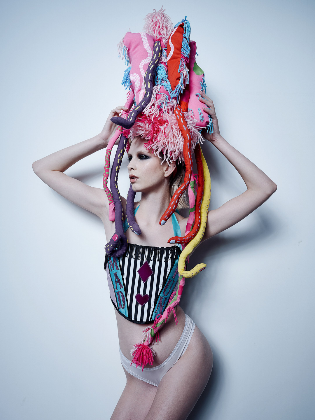 Costume Design  Exhibition  Fashion  headpiece Photography  stuffed textilesculpture toy