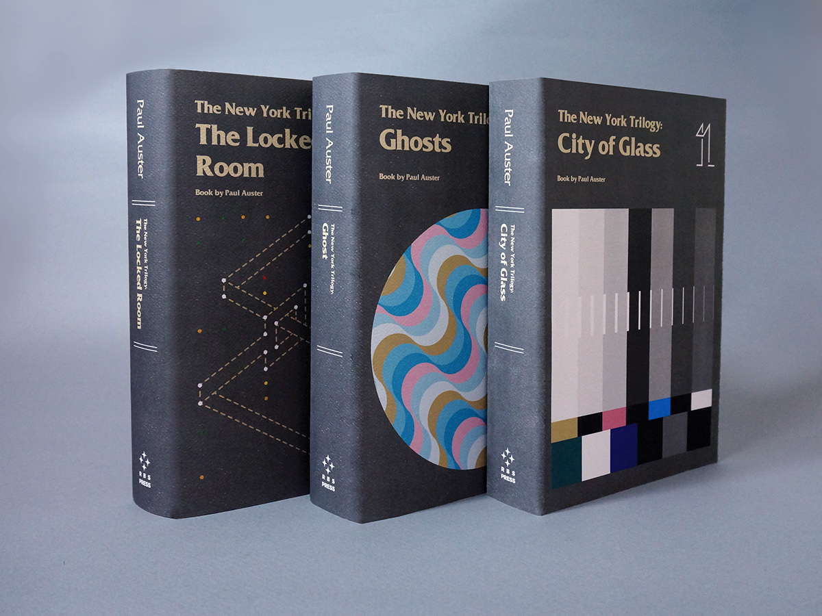 books novel New York fiction Illustrator print cover art city of glass Ghosts the locked room