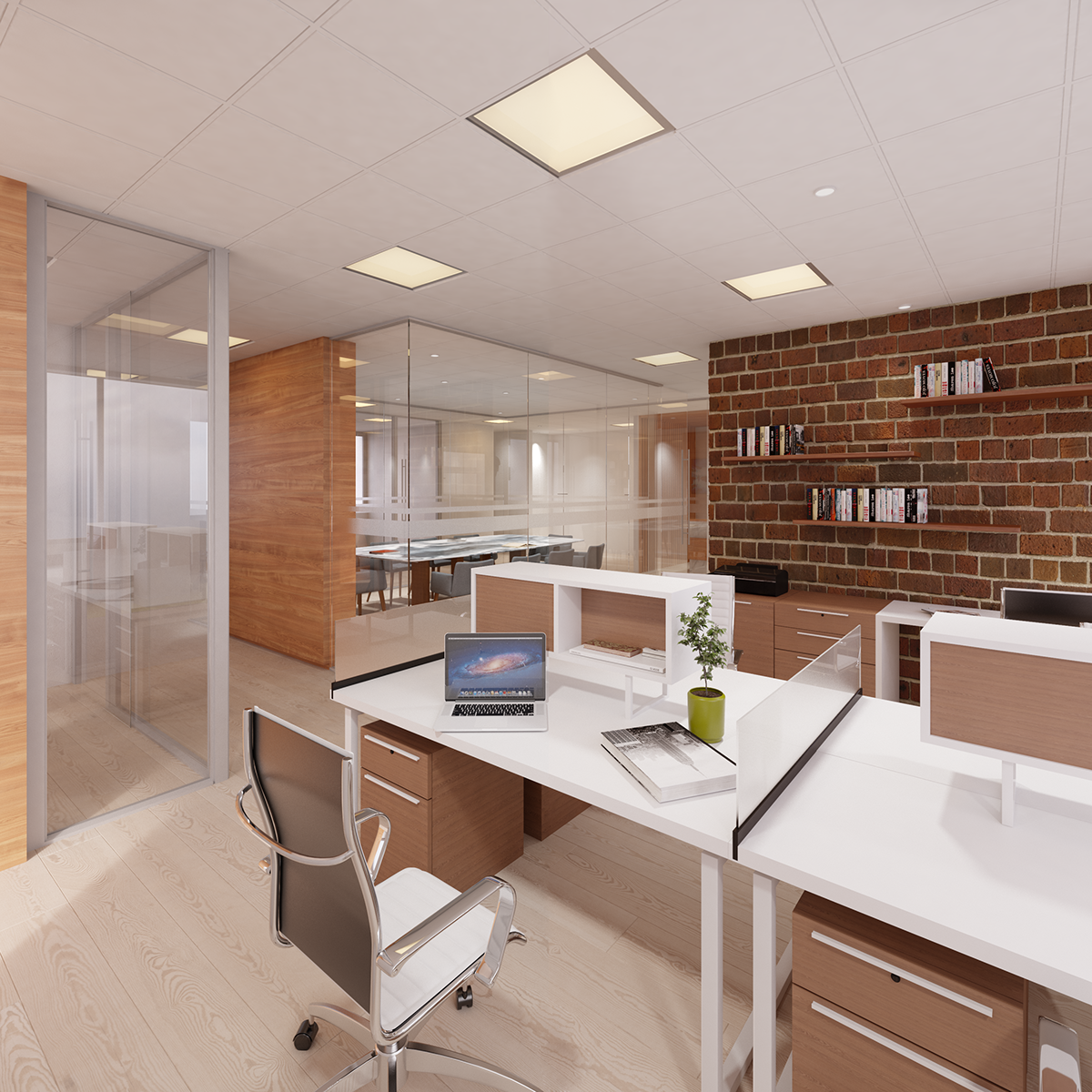 3dmax vray Oficinas Office Render