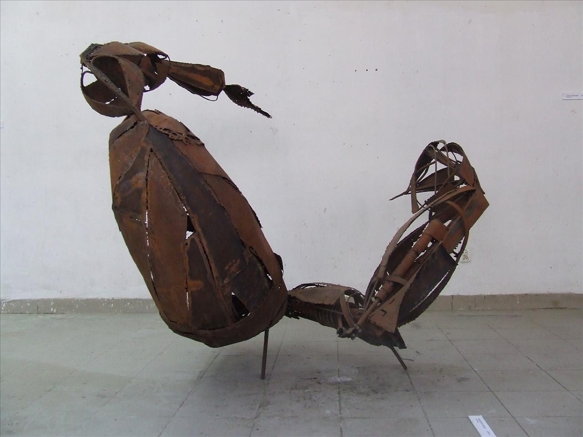 Weld scarp-metal. sculpture mildew corrosion rust industrial