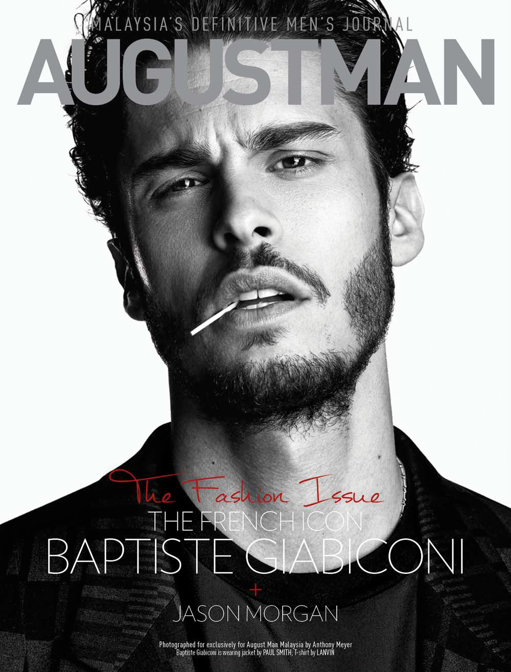 Baptiste Giabiconi top model shooting edito editorial studio mise en scène set nb Couleur