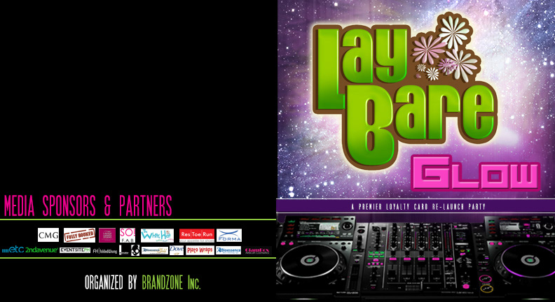 Lay Bare Waxing waxing salon Salón Party dj party poster flyer logo neon neon party glow