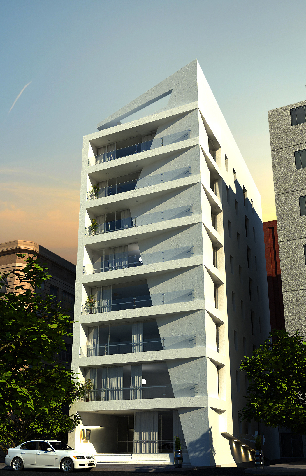 residential egypt architect exterior nour apartments corner19
