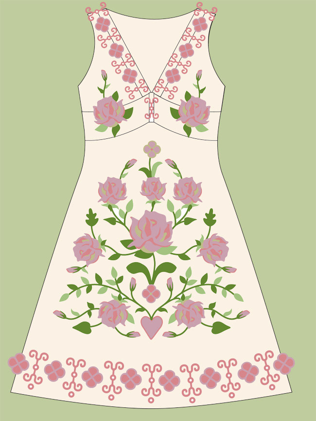 Apparel Design  dress design cross stitch design design Flowers women apparel