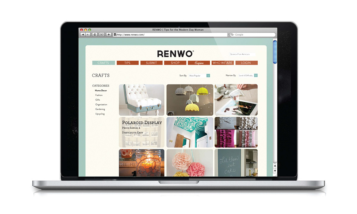 design Web Website site renwo craft DIY women home help journal