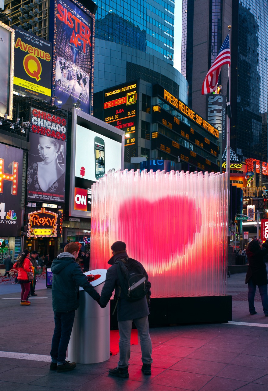 interactive  leds heart times square