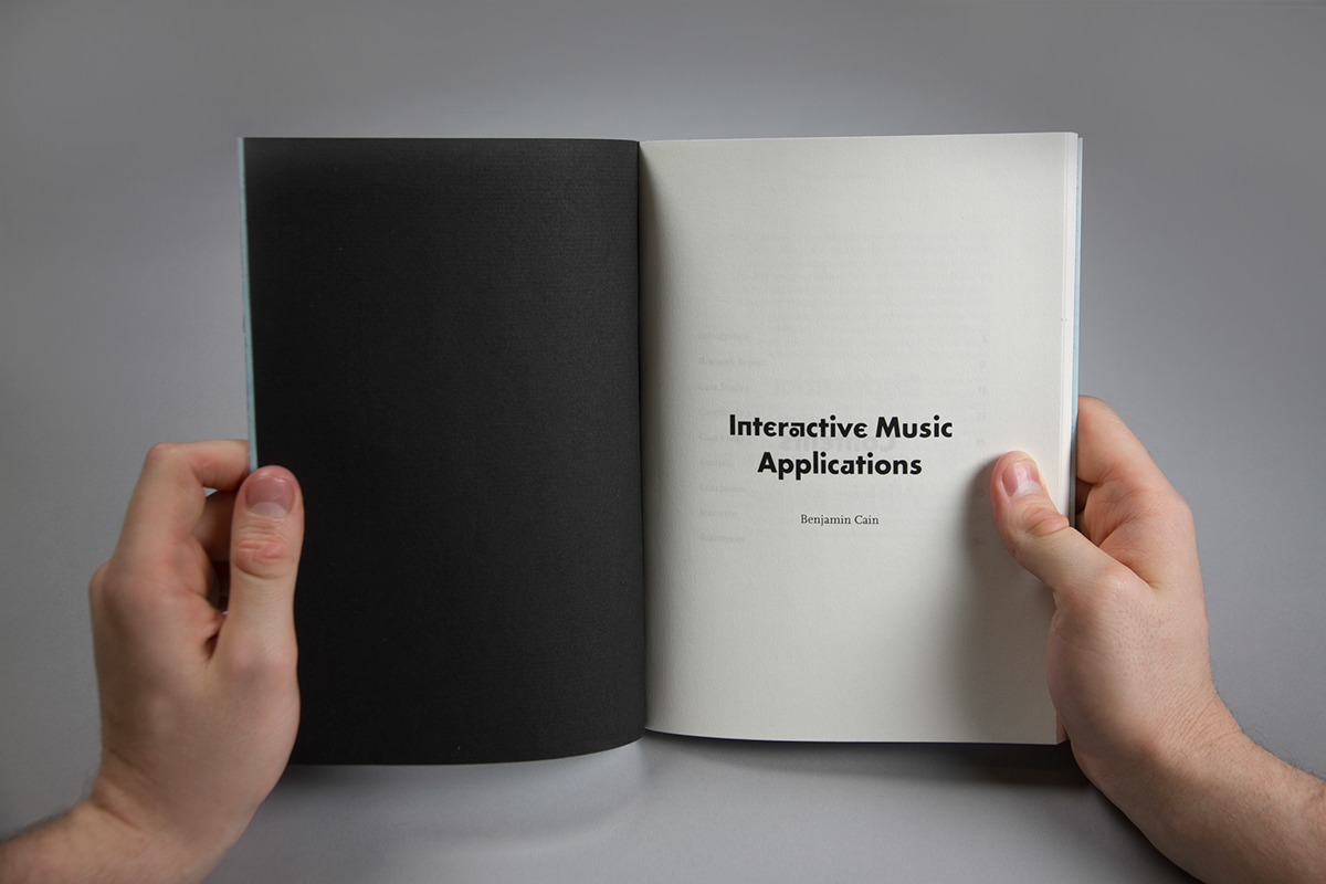 interactive sound application apps app Audio blue Arduino physical computing bespoke book binding type crazy