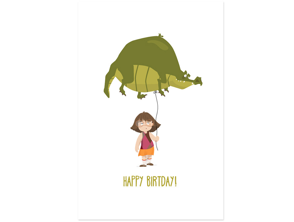 greeting cards Character design  vector congratulations Birthday funny animals gal weizman ILLUSTRATION 