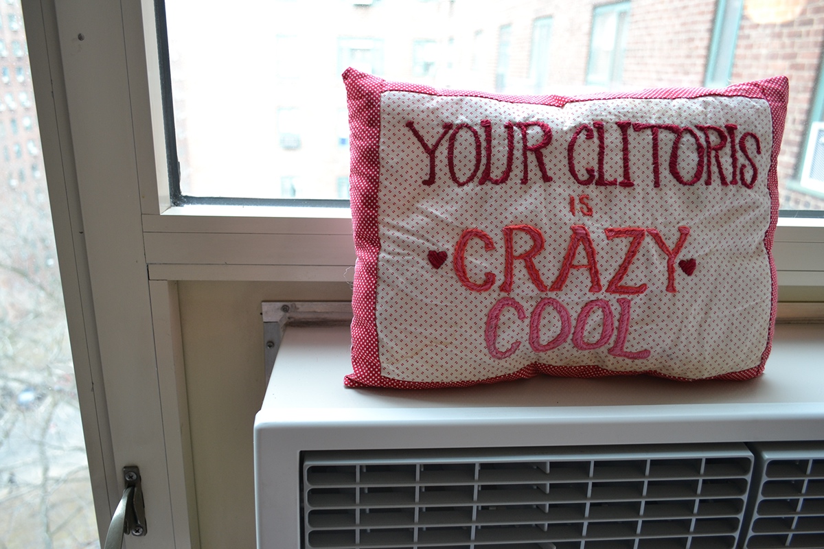 feminism Embroidery pillows women sex positive