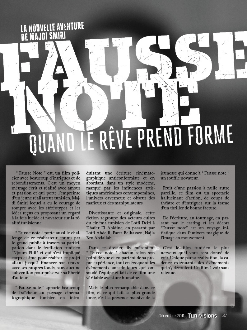 Tunivisions Fares Belhassan Majdi Smiri  Fausse note  Magazine 