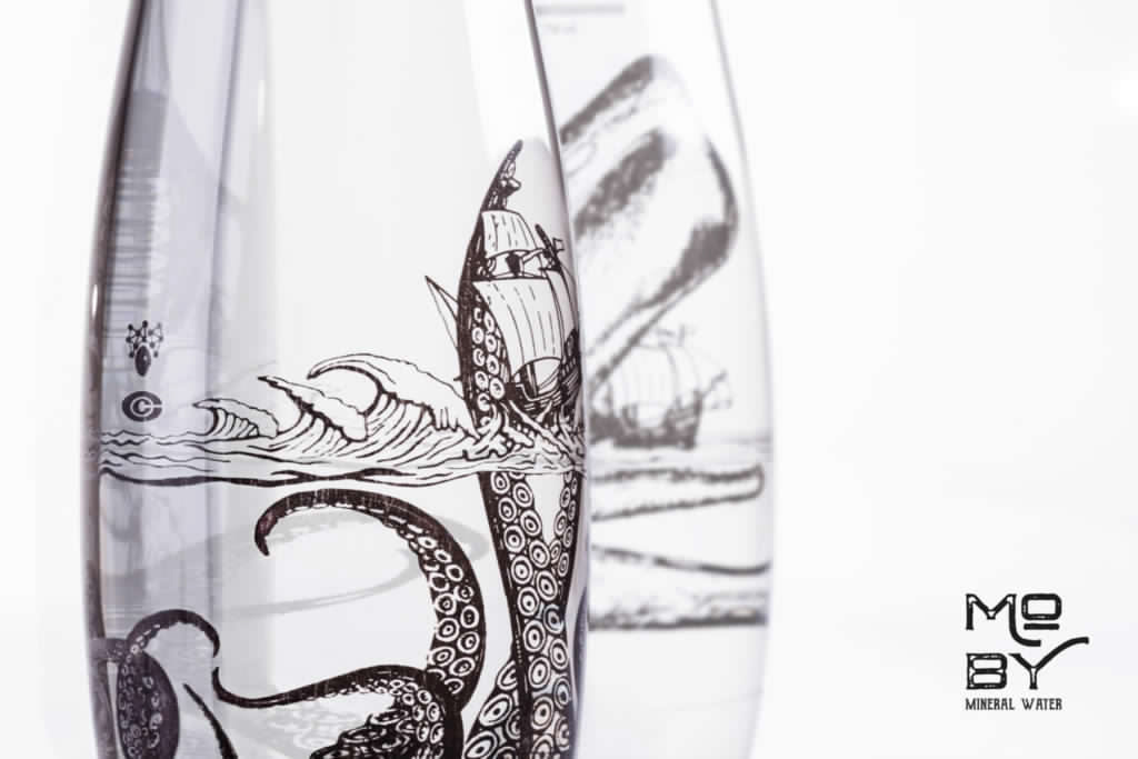 bottle branding  design ILLUSTRATION  laser octopus seal water petengineering