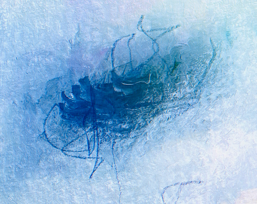 abstract blue seascape watercolour aquarelle art painting  