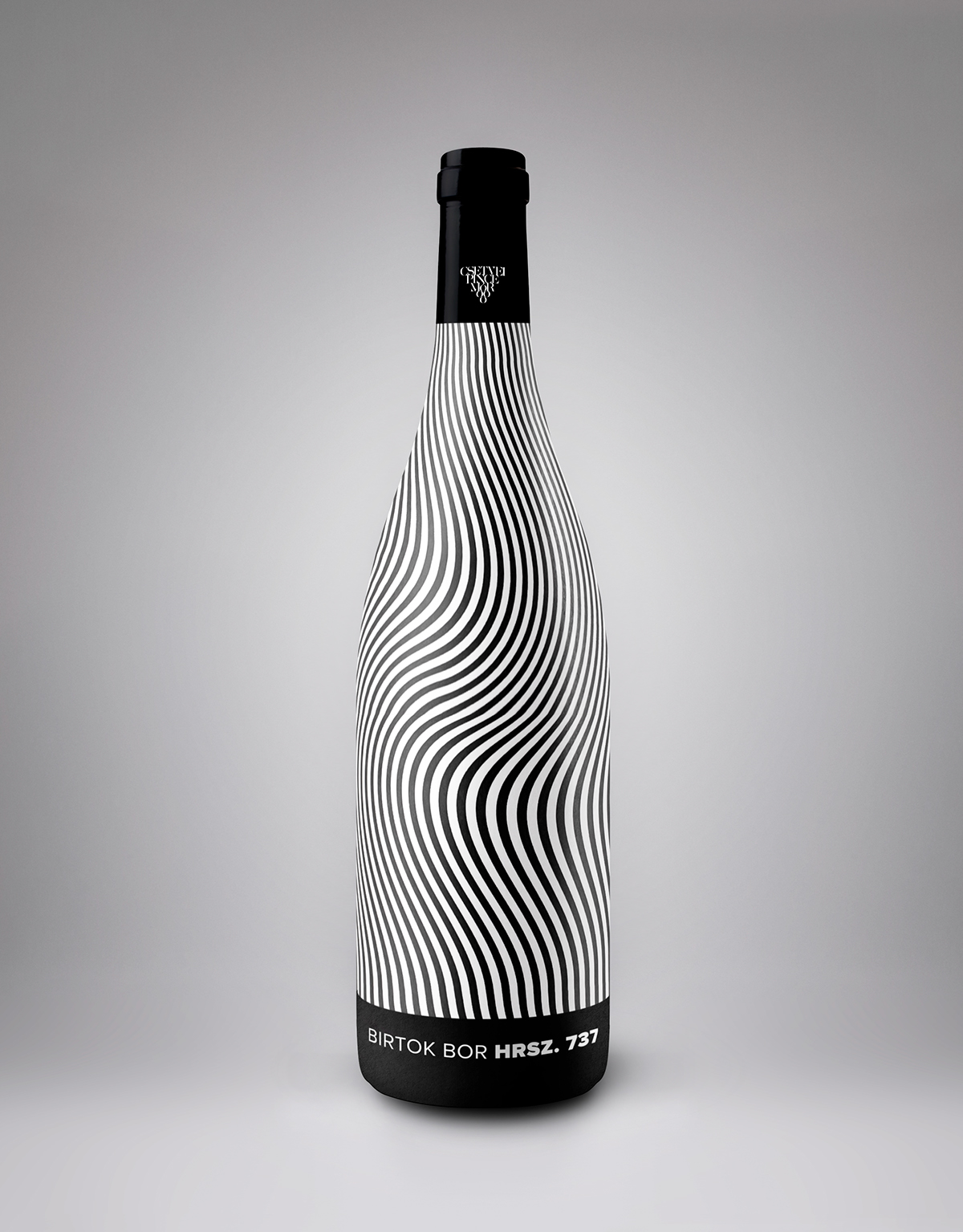 wine wine label Wine Packaging Cégér csetvei krisztina hrsz. 737 Birtok bor stripes black and white label design
