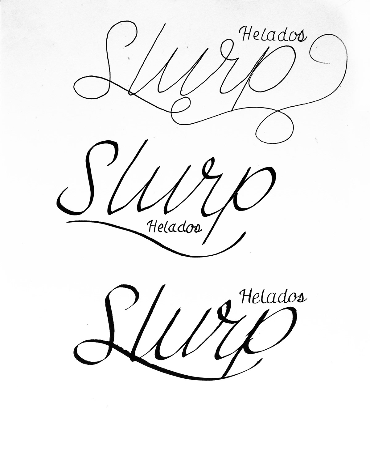 slurp InDesign lettering ice cream brochure