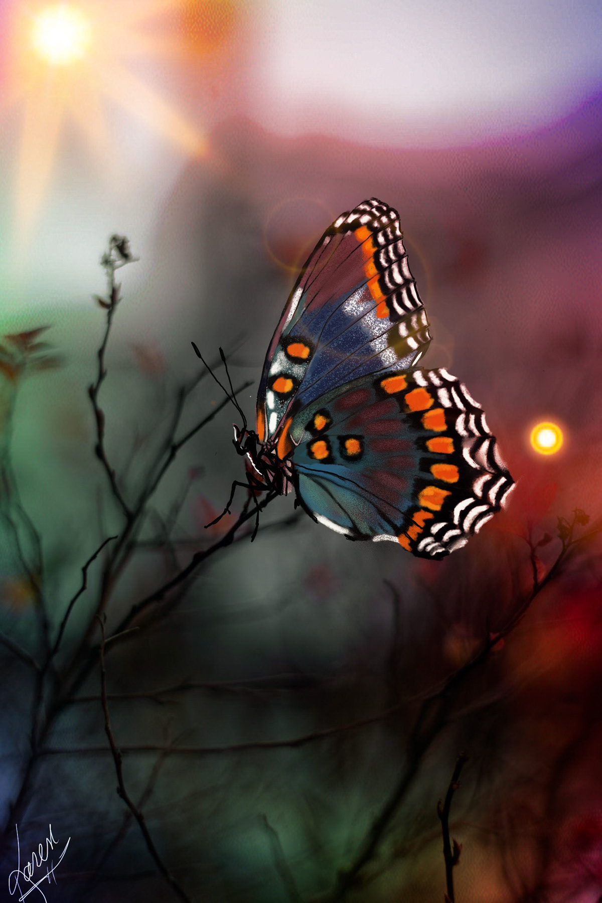 bugs butterfly Digital Art  digital painting Drawing  ILLUSTRATION  Insects