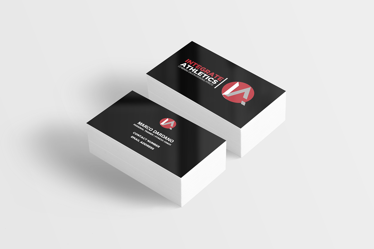 Crossfit personaltrainer Coach fitness Health nutrition businesscard card print design