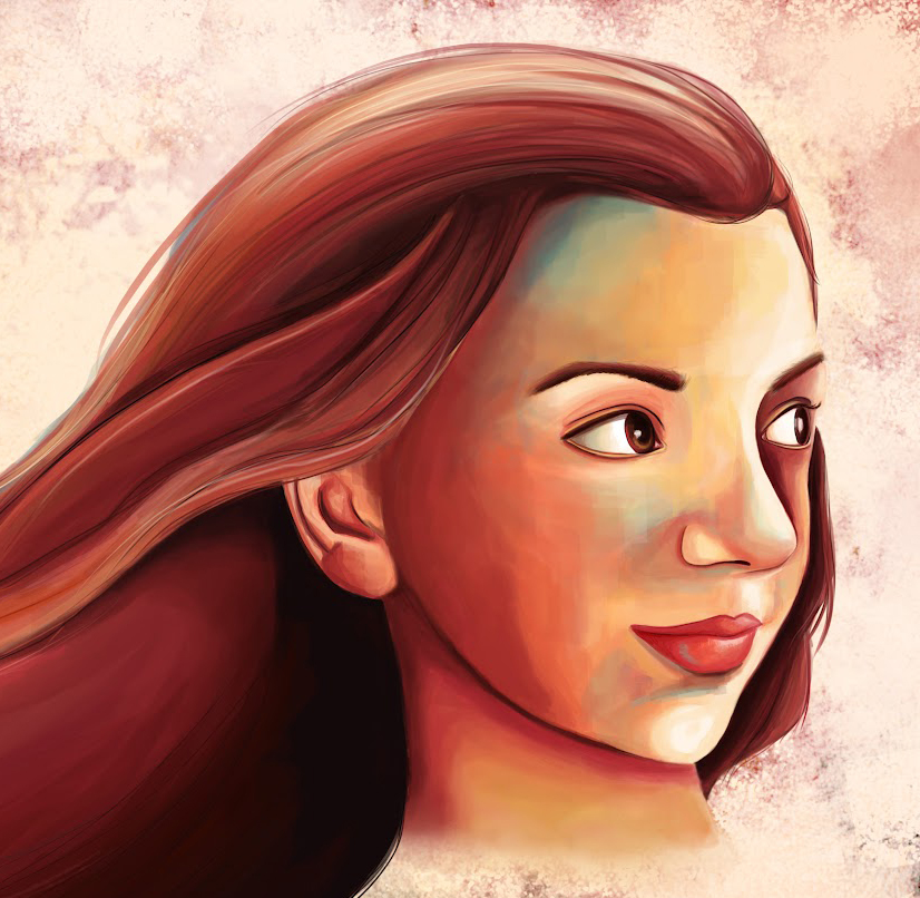 self portrait  digital art colour paint