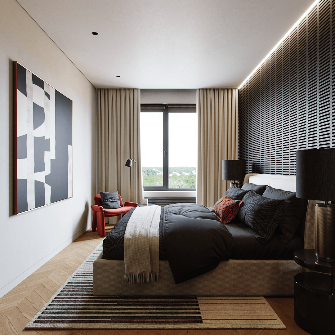 bedroom interior design  architecture archviz corona visualization ai design design interior modern