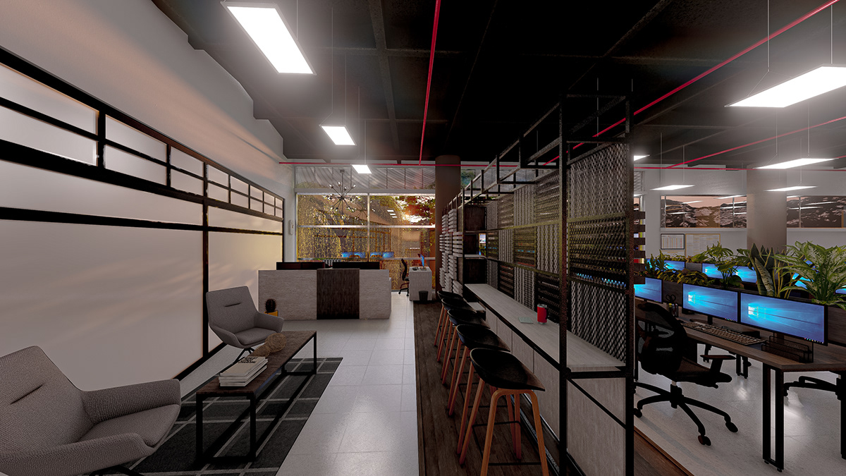 architecture arquitectura Office oficina corporativa diseño design interior design  Render visualization
