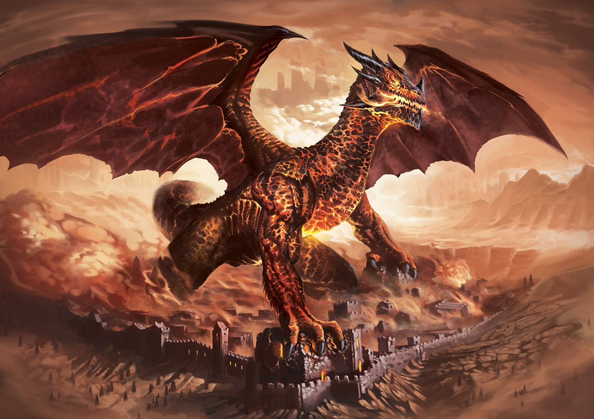 dragon fantasy fire Castle