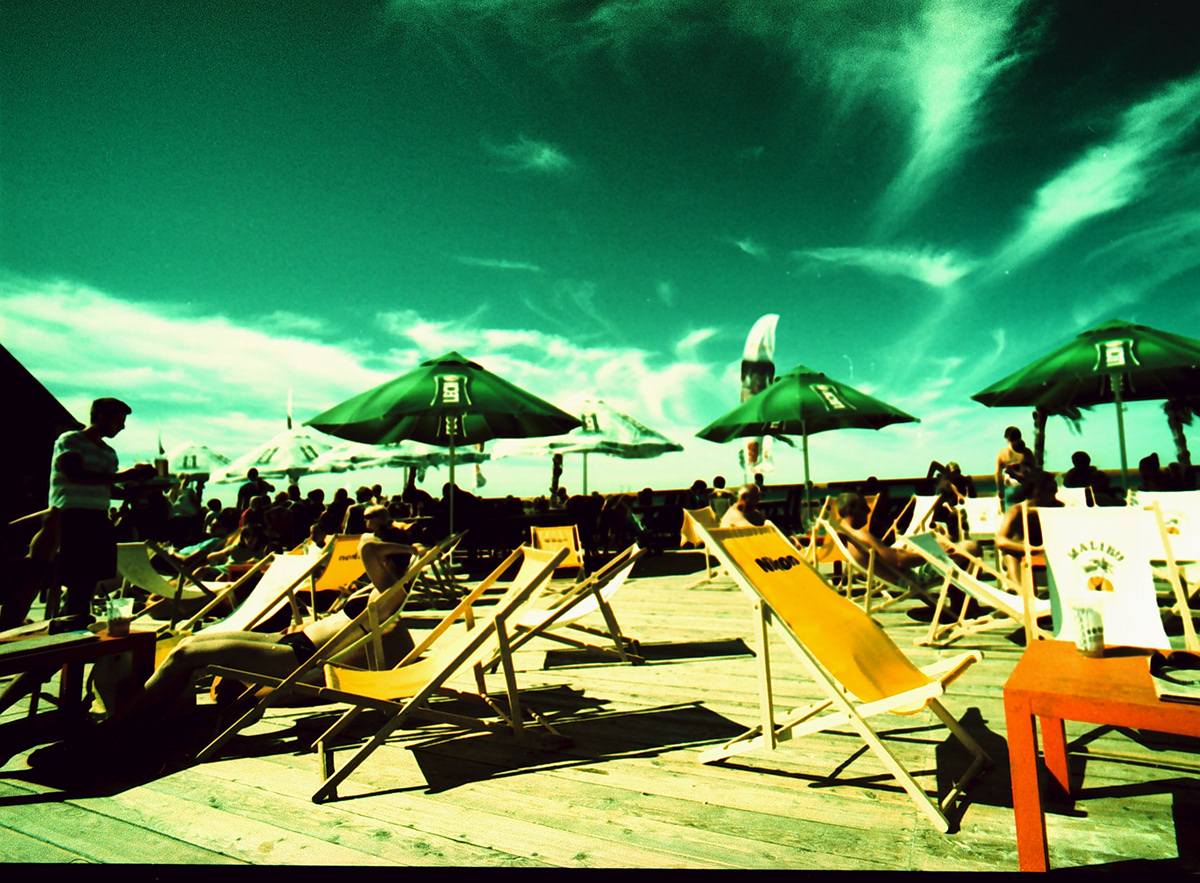 beach Sun drinks Europe club bar Xpro kodak E-6 summer
