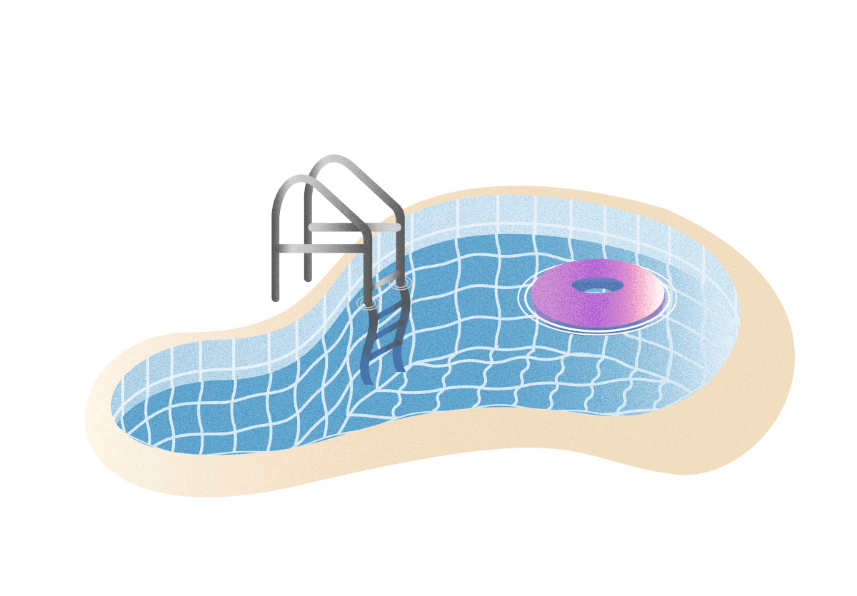 ILLUSTRATION  Pool swimming summer gif animation  vector art blue water Fun