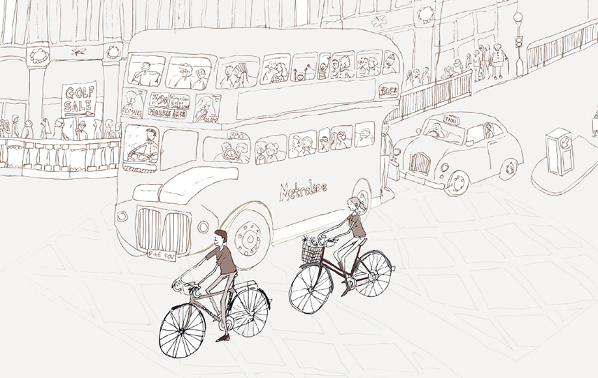Illustrator artist gift idea london bicycles