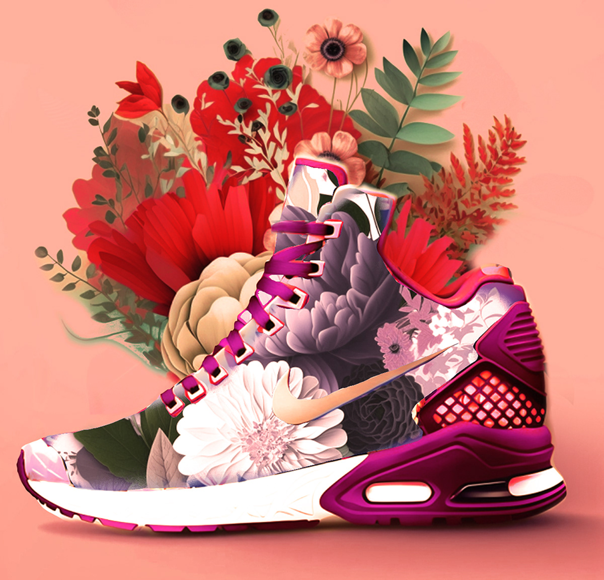 Clothing concept Digital Art  Fashion  footwear midjourney Nike pattern photoshop