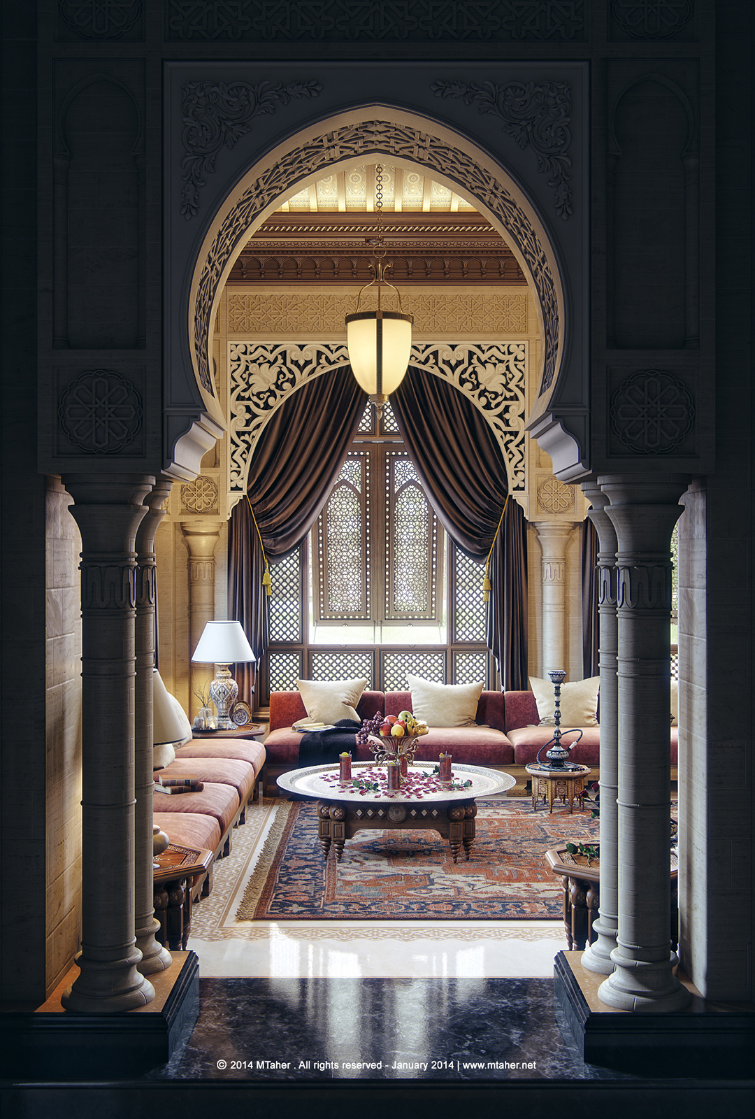 muhammad taher oriental MAJLIS arabic architecture interior design  living room Moroccan taher design Taher Studio
