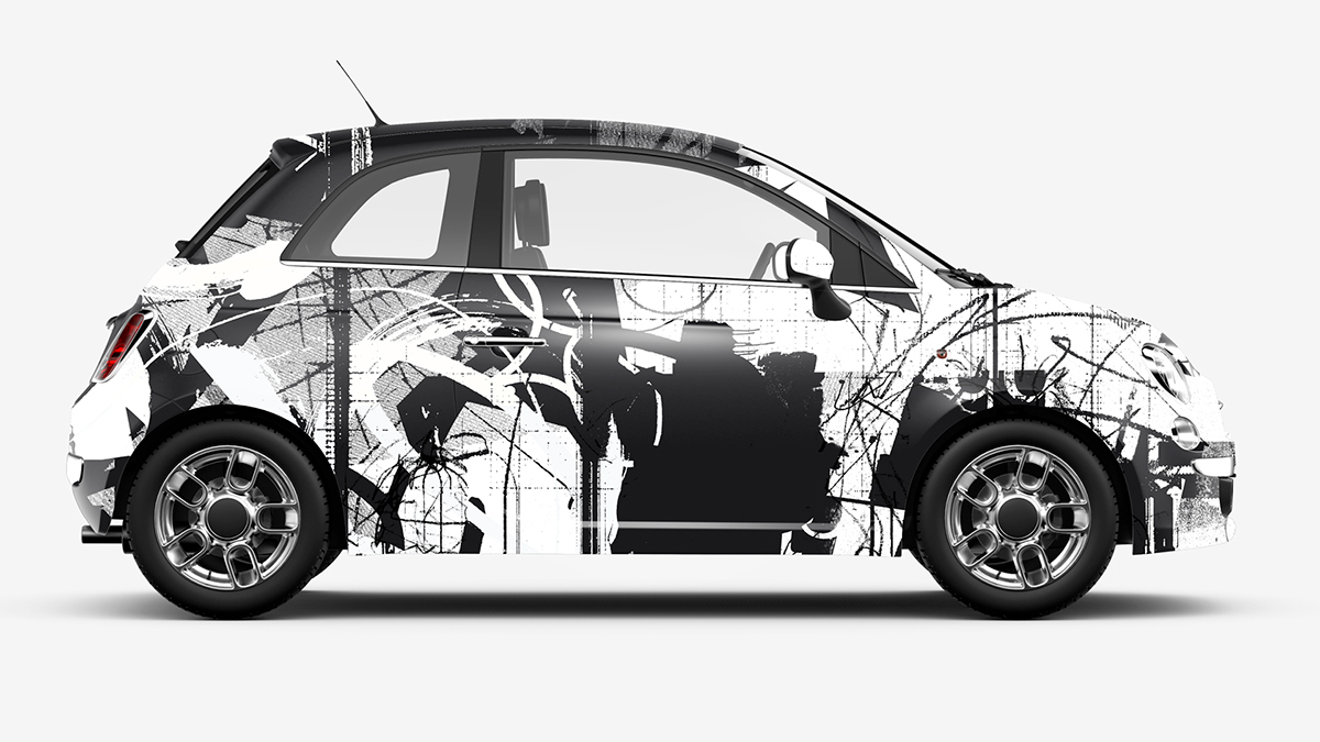 vinyl car wrap car Pedalling Culture MIlton Keynes Council artist commission electric cars green transport