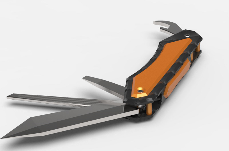 knife Folding Knife KTM rendering modeling 3D Solidworks keyshot