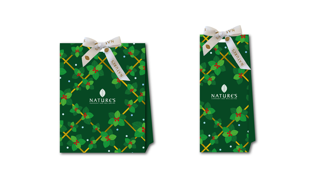 Nature nature's brand identity green Christmas package limited edition skin care cosmetics simone fava