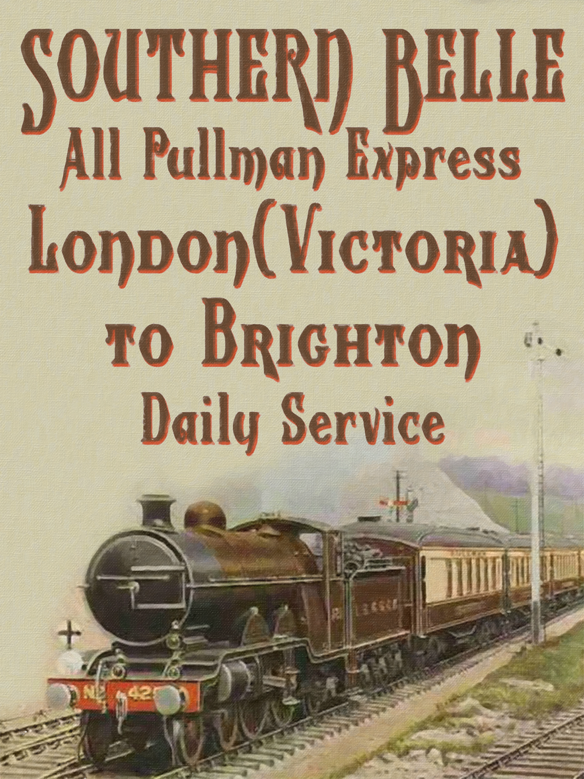 poster Steam railway railroad oco locomotive design graphic